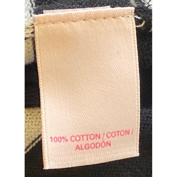 Victorias Secret Black & White Striped Cardigan Sweater L 100% Cotton - Picture 5 of 6